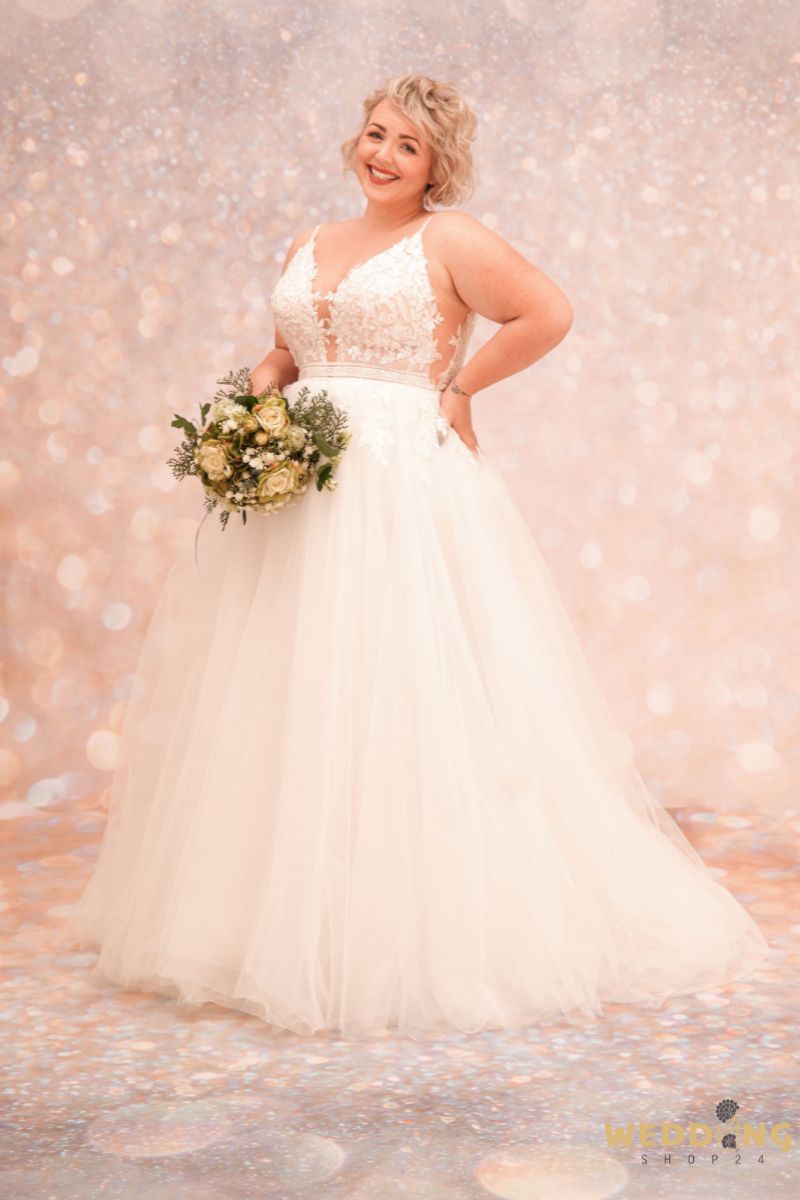 Brautkleid Vicky mit Spitze, Tüll und Glitzer