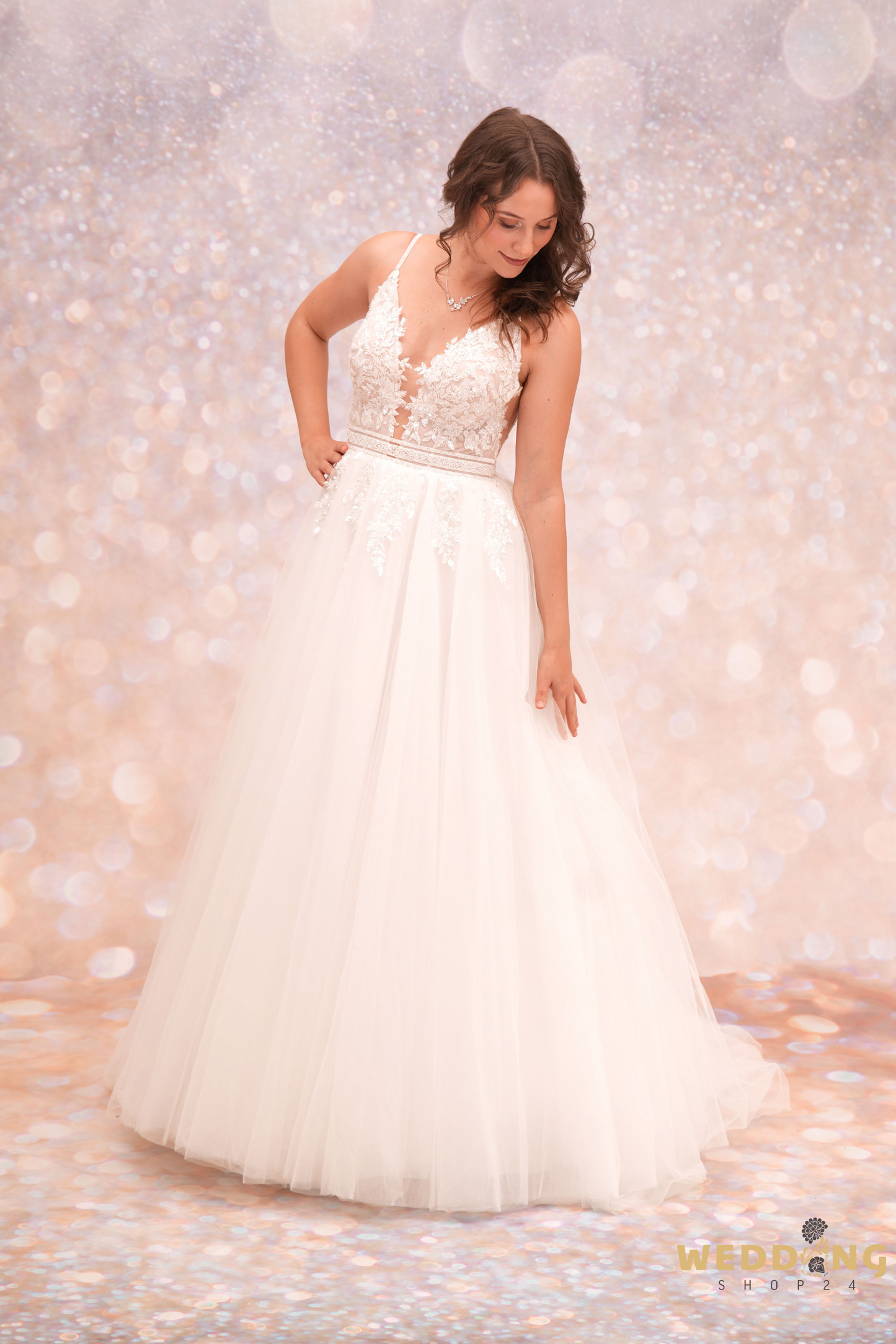 Brautkleid Vicky mit Spitze, Tüll und Glitzer