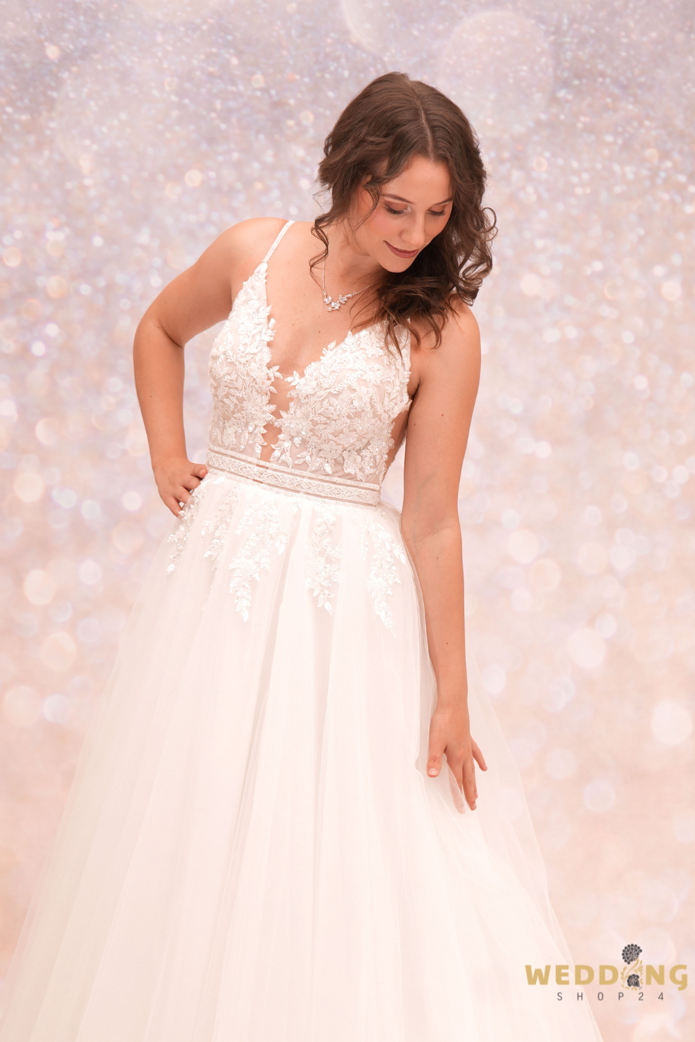 Brautkleid Vicky mit Spitze, Tüll und Glitzer